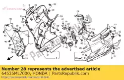 lente, motorkap van Honda, met onderdeel nummer 64535ML7000, bestel je hier online: