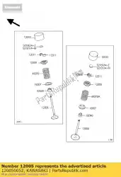 Ici, vous pouvez commander le soupape d'échappement zx1000e8f auprès de Kawasaki , avec le numéro de pièce 120050052: