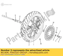 Here you can order the front wheel spindle from Piaggio Group, with part number 86190R: