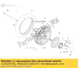 Here you can order the front wheel complete from Piaggio Group, with part number 1C0025355: