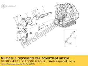 Piaggio Group GU98084320 zeskantschroef m6x20 - Onderkant