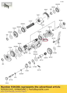 Kawasaki 920261245 entretoise, 20,2x30x5 - La partie au fond