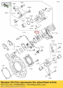 Kawasaki 921731144 braçadeira, sen. velocidade da roda rr - Lado inferior