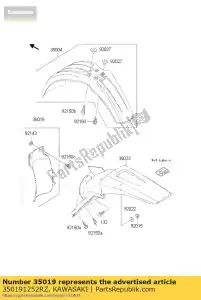 kawasaki 350191252RZ volet, filtre à air kx250-k1 - La partie au fond