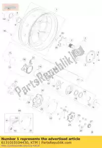 ktm 6131010104430 ko?o tylne 6x17 'kpl. - Dół