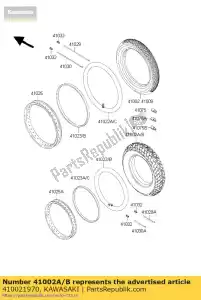 kawasaki 410021970 tire,rr,140/90-15 70s en500-b1 - Bottom side