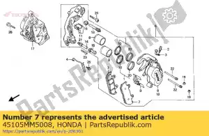 Honda 45105MM5008 pad comp., fr. (nissin tt - Lado inferior