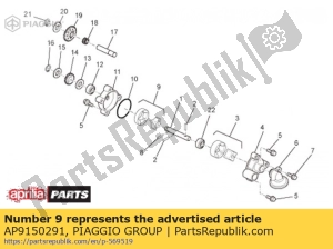 aprilia AP9150291 interne en externe rotor h8 - Bovenkant