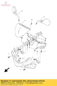 yamaha 5BRF61450100 deksel, handvat boven 2 - Onderkant