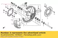 41201KZ3J40, Honda, tandwiel, eind aangedreven (49t) honda  cr crf 125 250 450 500 1985 1986 1987 1988 1989 1990 1991 1992 1993 1994 1995 1996 1997 1998 1999 2000 2001 2002 2003 2004 2005 2006 2007 2008 2009 2010 2011 2012 2013 2014 2015 2017, Nieuw