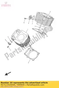 yamaha 5S7113520000 junta, cilindro 2 - Lado inferior