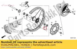 Ici, vous pouvez commander le roulement, bille radiale, 690 auprès de Honda , avec le numéro de pièce 91062MAC681: