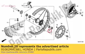 Honda 91062MAC681 roulement, bille radiale, 690 - La partie au fond