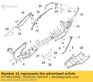 Piaggio Group 97506100ND panel de cierre sin pintar - Lado inferior