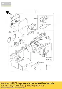 Kawasaki 920721196 bande, filtre à air - La partie au fond