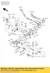 kawasaki 491070005 tampa-tubo de escape, fr, f vn2000 - Lado inferior