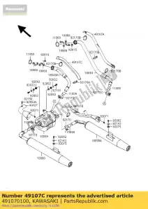 Kawasaki 491070100 os?ona rury wydechowej, rr - Dół