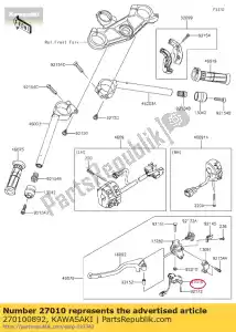 Kawasaki 270100892 interruptor, embreagem - Lado inferior