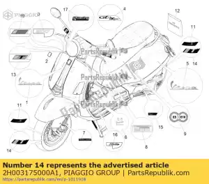 Piaggio Group 2H003175000A1 decalcomania cerchione 