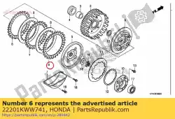 Tutaj możesz zamówić tarcza, tarcie sprz? G? A (f. C. C.) od Honda , z numerem części 22201KWW741: