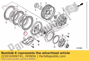 honda 22201KWW741 tarcza, tarcie sprz?g?a (f.c.c.) - Dół