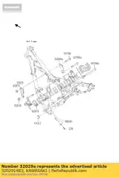 beugel-motor, rechts kmx125-a1 van Kawasaki, met onderdeel nummer 320291483, bestel je hier online: