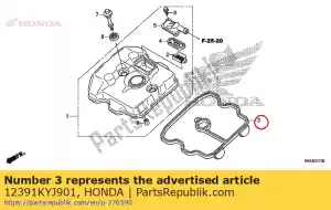 honda 12391KYJ901 junta comp., tampa da cabeça do cilindro - Lado inferior