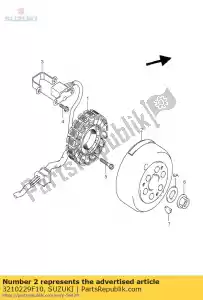 Suzuki 3210229F10 conjunto do rotor, magn - Lado inferior