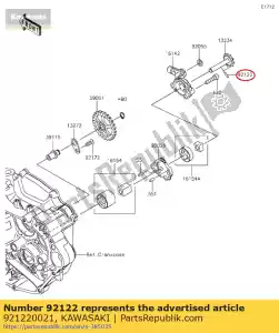 kawasaki 921220021 rouleau, 2,5x11,8 ksf450b8f - La partie au fond