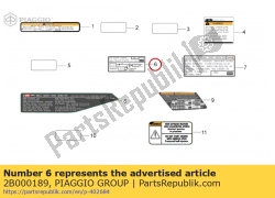 Aprilia 2B000189, Kohlefilter aufkleber, OEM: Aprilia 2B000189