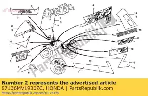 Honda 87136MV1930ZC bande, r.s * type3 * - La partie au fond