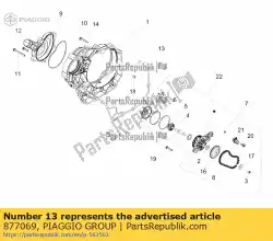 waterpomp deksel pakking van Piaggio Group, met onderdeel nummer 877069, bestel je hier online: