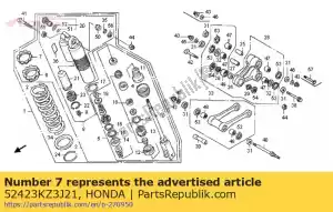 Honda 52423KZ3J21 porca, ajustador - Lado inferior