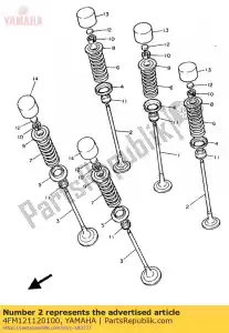 yamaha 4FM121120100 valve, intake 2 - Bottom side