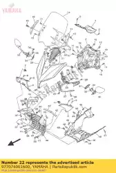 Ici, vous pouvez commander le vis, robinet à treillis. Auprès de Yamaha , avec le numéro de pièce 977074001600: