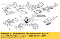 Here you can order the mark, l. Radiator shroud from Honda, with part number 87127KSRA20ZA: