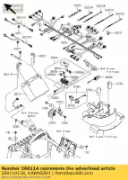 260110138, Kawasaki, câble, batterie (+) kvf650f7f kawasaki brute force kvf 650 750 2005 2006 2007 2008 2009 2010 2011 2012 2013 2014, Nouveau