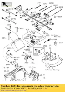 kawasaki 260110138 wire-lead,battery(+) kvf650f7f - Bottom side