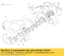 Here you can order the handlebar rear cover from Piaggio Group, with part number 67315400DE: