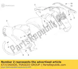 Ici, vous pouvez commander le couvercle arrière du guidon auprès de Piaggio Group , avec le numéro de pièce 67315400DE: