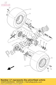 yamaha 43DF53820000 nut, axle - Bottom side