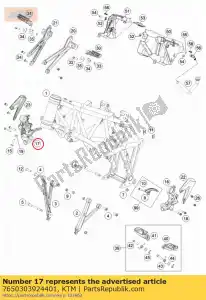 ktm 7650303924401 support de repose-pied droit - La partie au fond