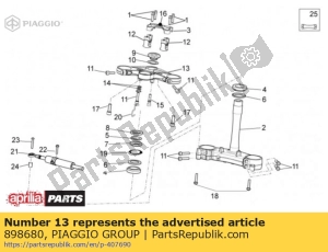 aprilia 898680 placa superior de horquilla - Lado inferior
