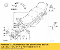 52532324464, BMW, low sliding dual seat - 760mm schwarz   (to 08/1993) bmw  750 1000 1100 1984 1985 1986 1987 1988 1989 1990 1991 1992 1993 1994 1995 1996 1997, New