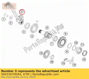 ktm 50433070044 pedal de arranque cpl. - Lado inferior