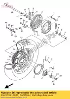 2GV253810000, Yamaha, Essieu, roue yamaha xv xvse virago s kw 535 25, Nouveau