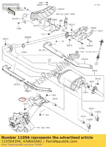 kawasaki 110564394 01 support, support de silencieux - La partie au fond