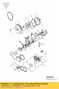 triumph T3600130 anel-o - Lado inferior