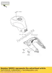 Qui puoi ordinare specifica dell'etichetta, pneumatico zx636 da Kawasaki , con numero parte 560530928: