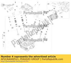 Aqui você pode pedir o gabarito de encaixe de vedação de guia de válvula em Piaggio Group , com o número da peça AP2CAA000521: